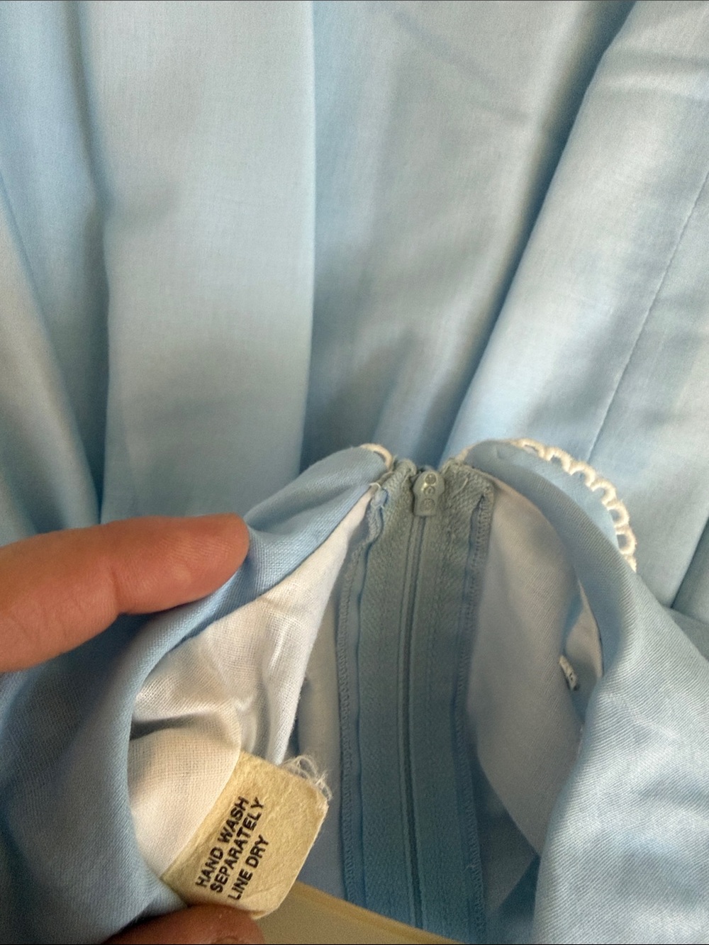 Classic Light Blue Peter Pan Collar Girls Vintage Dress - Picture 11 of 11